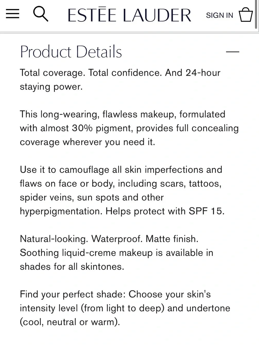 Estee Lauder full coverage